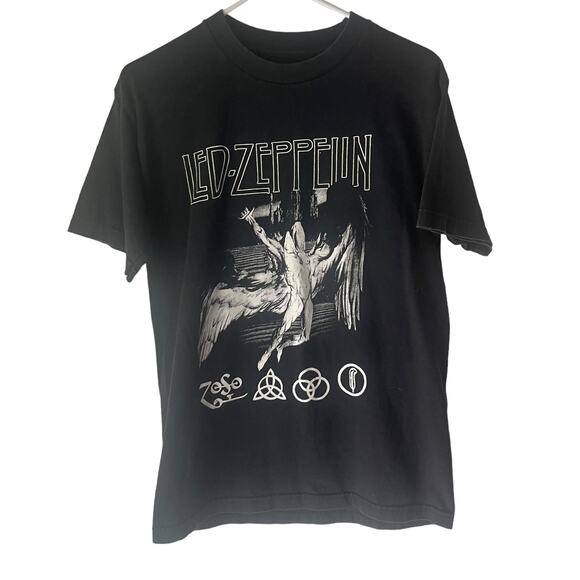 Led Zeppelin Men Medium Icarus Hellraiser Black Short Sleeve T Shirt - Picture 1 of 6